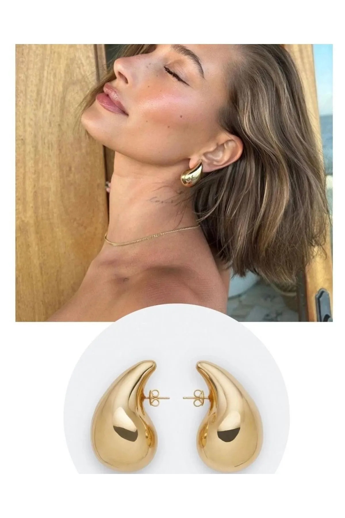 MRK Kadın Gözyaşı Damla Model Çelik Küpe