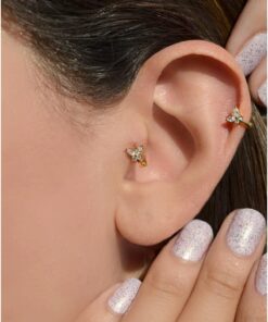 Sacce Scarves&Accessories Gold Kelebek Tragus Piercing