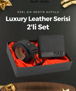 Alternative view of POLOGRAND London 2'li Set Özel Hediye Kutulu Babalar Günü Hediyesi İçin Babaya Hediyelik Şık Deri Kemer Cüzdan Seti