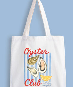 designedfy Oyster Club Su Geçirmez Baskılı Bez Çanta, Tote Bag