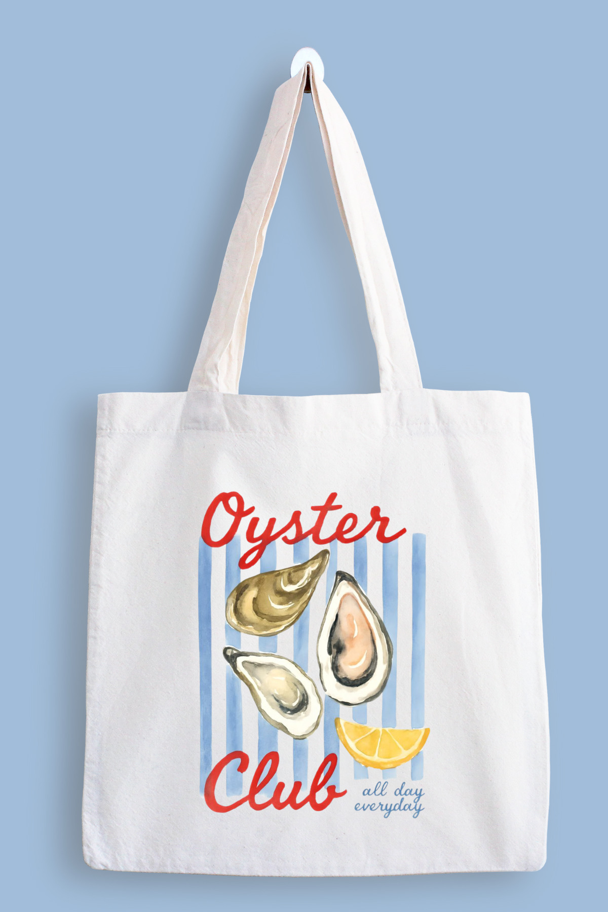 designedfy Oyster Club Su Geçirmez Baskılı Bez Çanta, Tote Bag