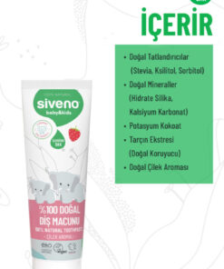 Siveno 0 Doğal Diş Macunu Bebek ve Çocuk İçin Çilek Aromalı Florürsüz 50 ml - Görsel 3