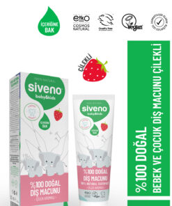Siveno 0 Doğal Diş Macunu Bebek ve Çocuk İçin Çilek Aromalı Florürsüz 50 ml