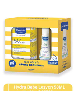 Mustela HydraBebe Losyon Hediyeli SPF 50+ Güneş Koruyucu Tüm Cilt Tipleri Bebek Çocuk Yetişkin 100ml