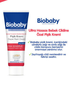 Biobaby Bebek Pişik Kremi Çinko 75 gr - Organik Kır Iğdesi Yağı Ve Zeytinyağı Içerir - Görsel 3