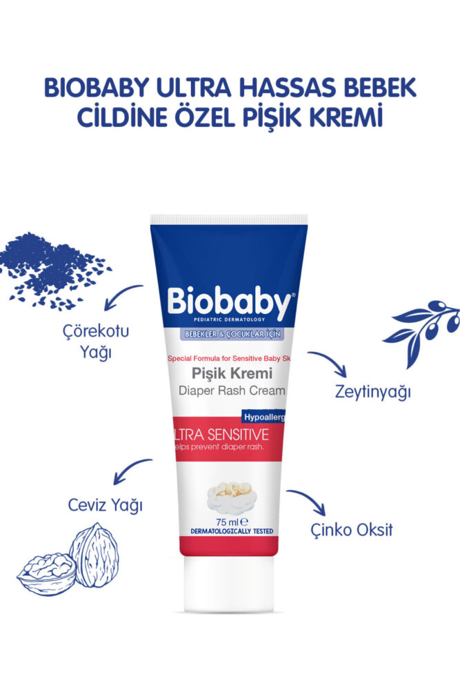Biobaby Bebek Pişik Kremi Çinko 75 gr - Organik Kır Iğdesi Yağı Ve Zeytinyağı Içerir - Görsel 2