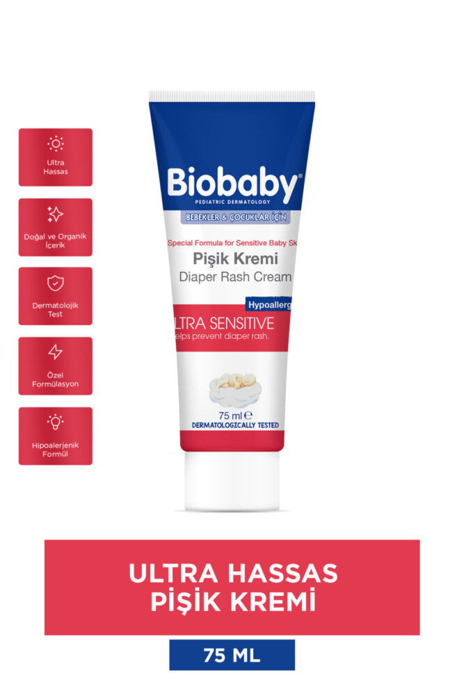 Biobaby Bebek Pişik Kremi Çinko 75 gr - Organik Kır Iğdesi Yağı Ve Zeytinyağı Içerir