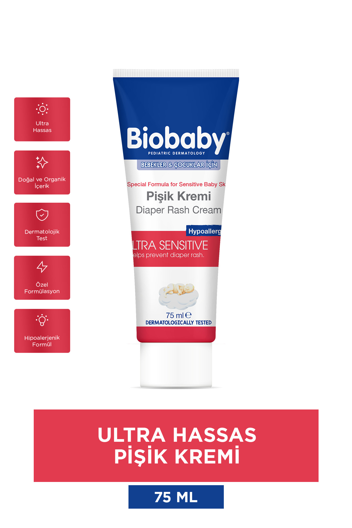Biobaby Bebek Pişik Kremi Çinko 75 gr - Organik Kır Iğdesi Yağı Ve Zeytinyağı Içerir