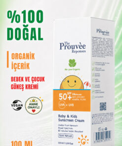 The Prouvee Reponses 0 Doğal 50 Spf Bebek Ve Çocuklar Için Organik Güneş Koruyucu Krem 100 ml