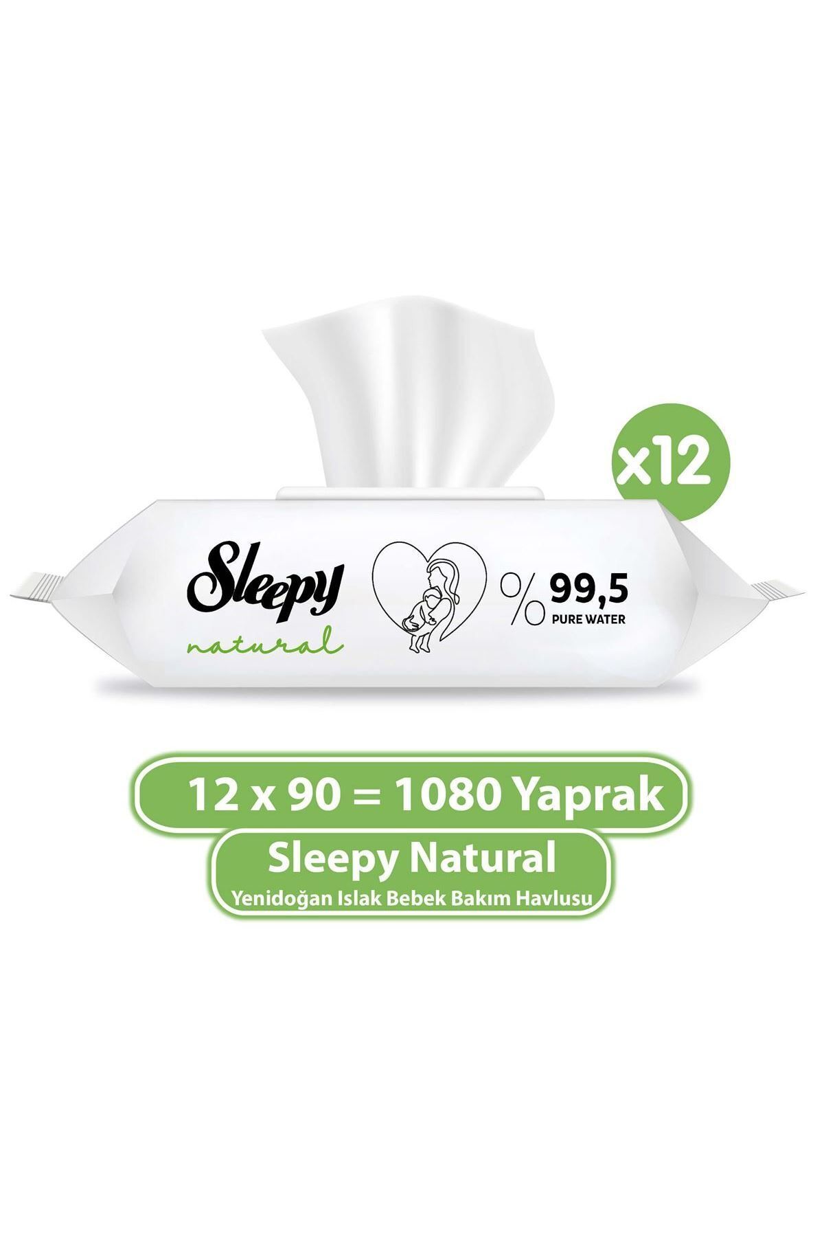 Sleepy Natural Yenidoğan Islak Bebek Bakım Havlusu 12x90 (1080 Yaprak)