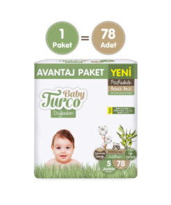Alternative view of Baby Turco Doğadan Avantaj Paketi Pofuduk Bebek Bezi 5 Numara Junior 78 Adet