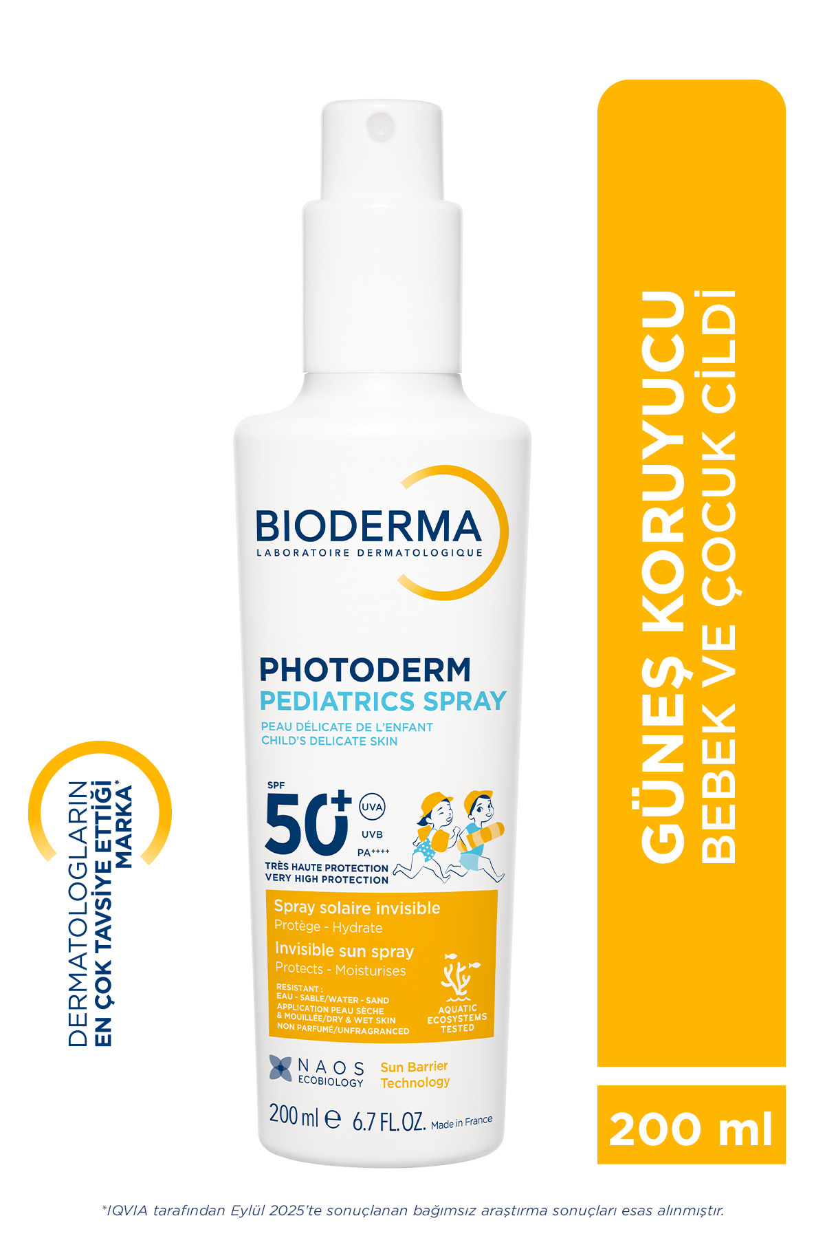 Bioderma Photoderm Pediatrics Spray SPF50+ Antioksidan Etkili Yüksek Korumalı Çocuk Güneş Spreyi 200 ML
