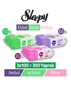 Sleepy Kişisel Bakım Havlusu Karma Paket 3x100 (300 Yaprak)