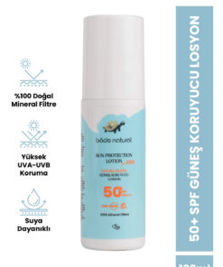 Bade Natural 0 Doğal 50+ SPF Yüksek Korumalı Çocuk Güneş Koruyucu Losyon Mineral Filtreli 100 ml