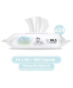 Sleepy Bio Natural Yenidoğan Islak Bebek Bakım Havlusu 24x40 (960 Yaprak)
