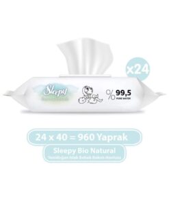 Sleepy Bio Natural Yenidoğan Islak Bebek Bakım Havlusu 24x40 (960 Yaprak)