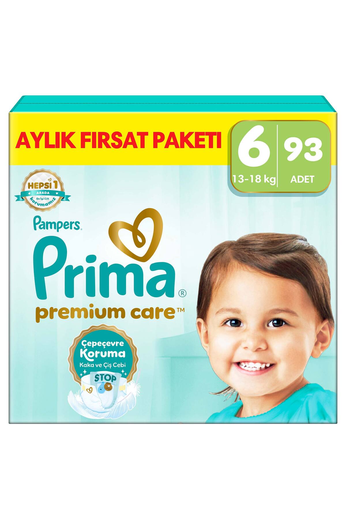 Prima Bebek Bezi Premium Care 6 Numara 93 Adet Aylık Fırsat Paketi