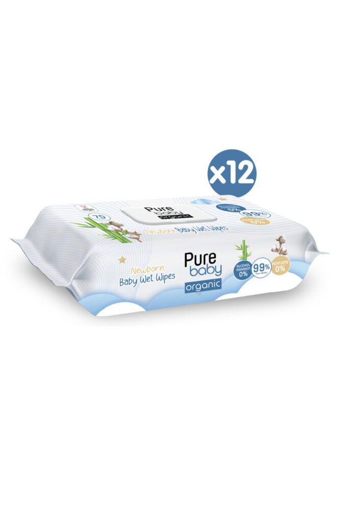 Pure Baby Organic Yenidoğan Islak Havlu 12x70 (840 YAPRAK) - Görsel 2