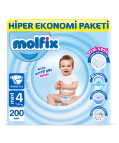 Molfix Bebek Bezi 4 Beden Maxi Hiper Ekonomi Paketi 200 Adet