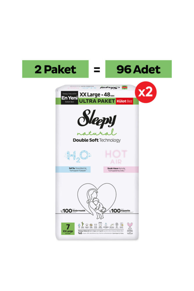 Sleepy Natural Double Soft Ultra Fırsat Paketi Külot Bez 7 Numara Xxlarge 96 Adet - Görsel 2