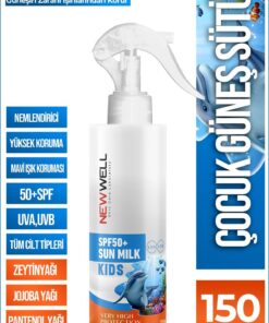 New Well Çocuk Güneş Sütü Yüksek Koruma SPF50+ Jojoba Oil 150 ML