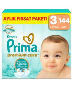 Prima Bebek Bezi Premium Care 3 Numara 144 Adet Aylık Fırsat Paketi