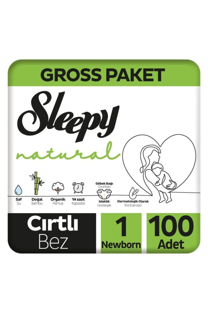 Sleepy Natural Gross Paket Bebek Bezi 1 Numara Newborn 100 Adet