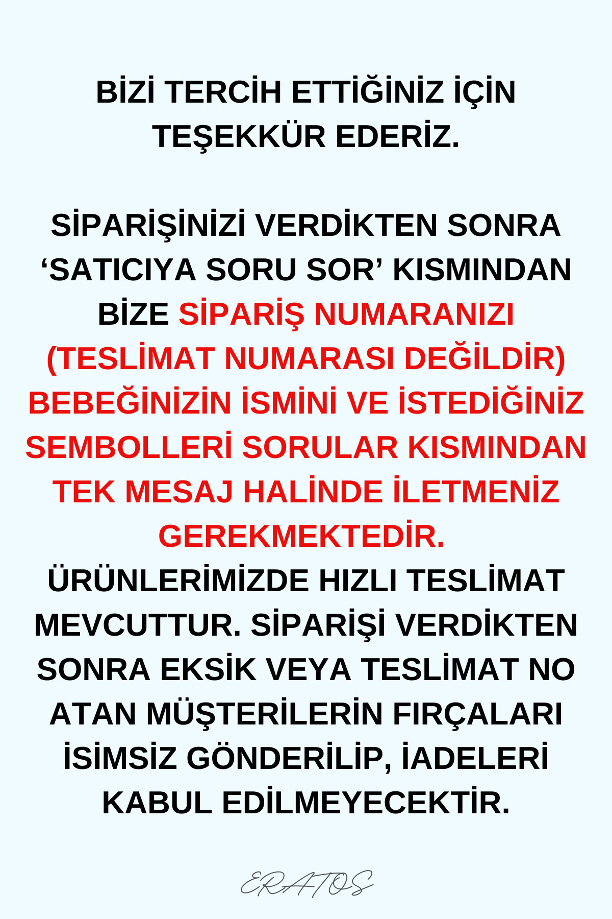 ERATOS Bebeğinizin Ismine Özel(LAZER MARKALAMA) Keçi Kılı Bebek Fırçası - Görsel 3