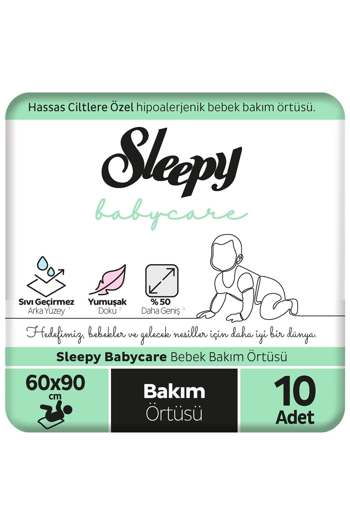 Sleepy Babycare Bebek Bakım Örtüsü 60x90 cm 10 Adet