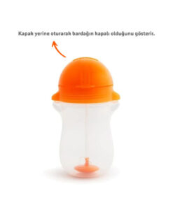 Munchkin Tıklama Kilitli Uçlu Alıştırma Bardağı, 12ay+, 296ml, Turuncu, 1 Adet - Görsel 3