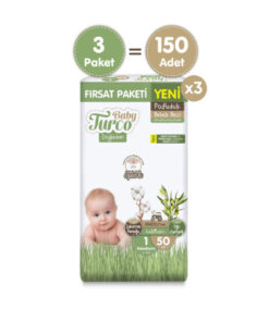 Alternative view of Baby Turco Doğadan Süper Fırsat Paketi Pofuduk Bebek Bezi 1 Numara Newborn 150 Adet