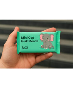 homvira ✨Mini Cep Sevimli Hayvan Figürlü Islak Mendil (1 mini paket, 8 yapraklı )😍 - Görsel 3