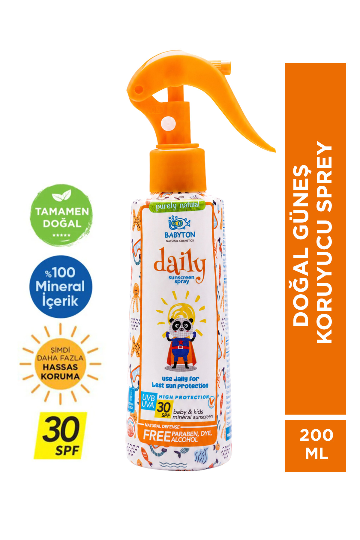BABYTON Doğal Güneş Koruyucu Sprey 30 SPF 200 ml