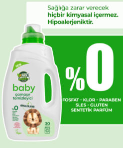 Alternative view of Just Green Organic Bebek Çamaşır Deterjanı,baby Çamaşır Temizleyici,bebekler Için 0 Doğal Ve Hassas Temizlik,1500 ml