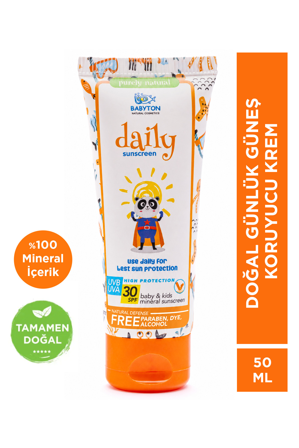 BABYTON Doğal Günlük Güneş Koruyucu Krem 50 ml