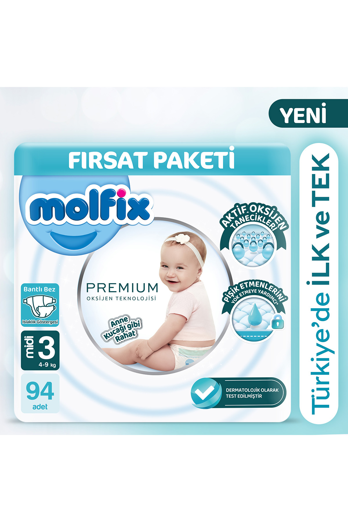 Molfix Premium Ultra Fırsat Paketi 3 Beden 94 Adet