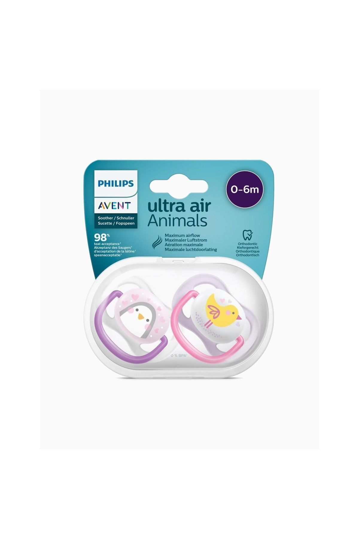 Philips Avent Ultra Air Emzik 0-6 ay Kız, SCF080/06