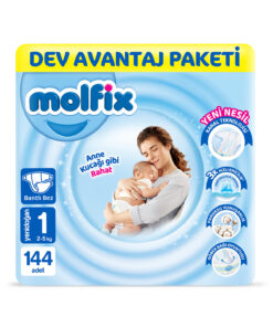 Molfix Kanal Teknolojisi Dev Avantaj Paketi 1 Beden Yenidoğan 144 Adet