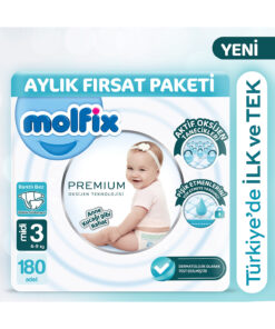 Molfix Premium Aylık Fırsat Paketi 3 Beden 180 Adet