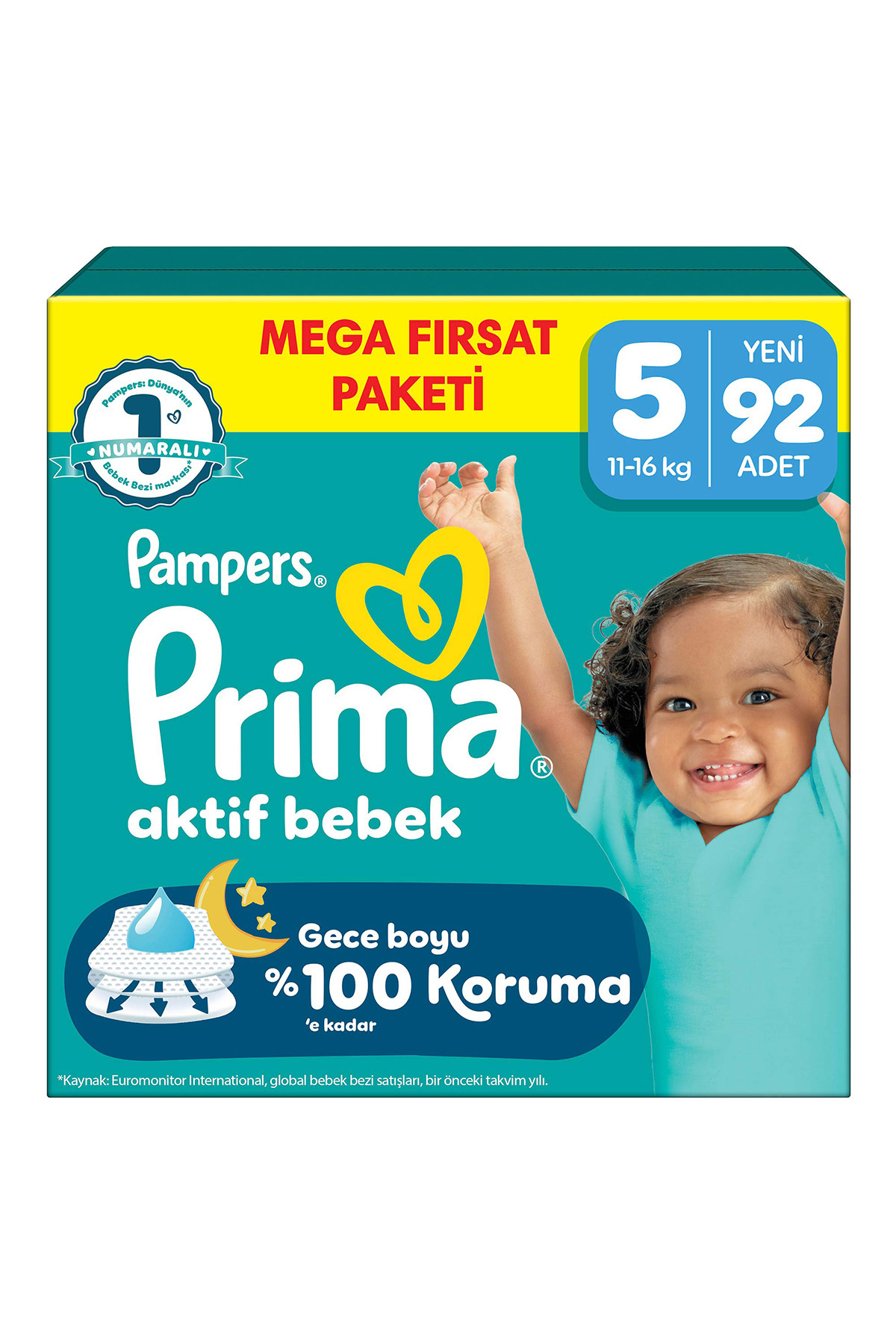 Prima Aktif Bebek Mega Fırsat Paketi 5 Beden 92 Adet