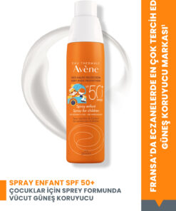 Avene Çocuk Sprey Güneş Kremi SPF 50+ Vücut için Yüksek Koruma Sağlayan Hassas Güneş Kremi 200 ml