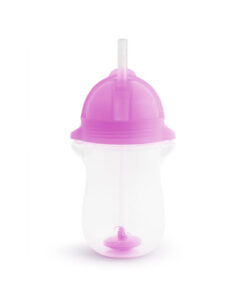 Munchkin Tıklama Kilitli Uçlu Pipetli Alıştırma Bardağı, 12ay , 296ml, Mor, 1 Adet