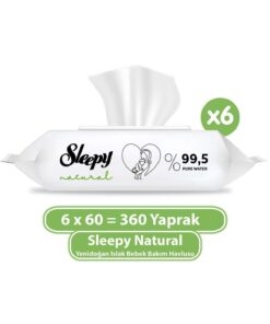 Sleepy Natural Yenidoğan Islak Bebek Bakım Havlusu 6x60 (360 Yaprak)