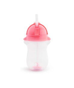 Munchkin Tıklama Kilitli Uçlu Pipetli Alıştırma Bardağı, 12ay , 296ml, Pembe, 1 Adet