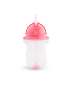 Munchkin Tıklama Kilitli Uçlu Pipetli Alıştırma Bardağı, 12ay , 296ml, Pembe, 1 Adet