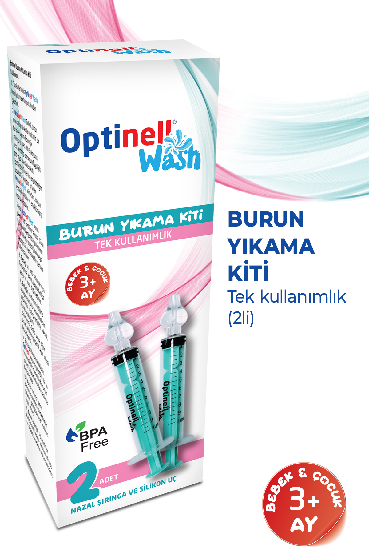 Optinell 2 'li Şırıngalı Burun Aspiratörü Bebek Burun Temizleme Aparatı Şırınga 10 ml Enjektörü