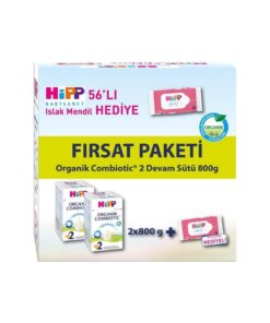 Hipp 2 Organik Devam Sütü Combiotic 800gr x2 Adet (Islak Mendil Hediye)