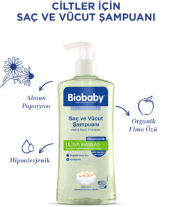 Alternative view of Biobaby Ultra Hassas Saç Ve Vücut Bebek Şampuanı 500 ml Prebiyotik Alman Papatyası - Organik Içerik 3 Lü Set