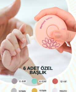 HODAF Yenidoğan Bebek Tırnak Törpüsü Pilli 6 Başlıklı Çocuk Tırnak Parlatıcı Tırnak Makası Manikür Seti