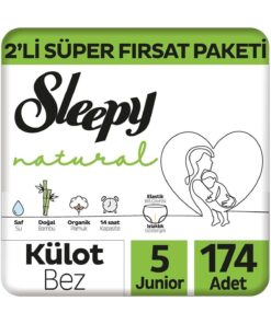 Sleepy Natural 2'Li Süper Fırsat Paketi Külot Bez 5 Numara Junior 174 Adet